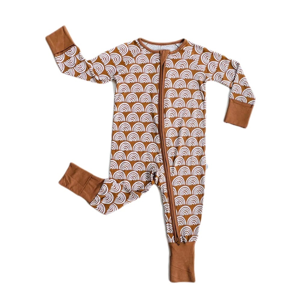 NWT rust rainbows Little Sleepies zippy